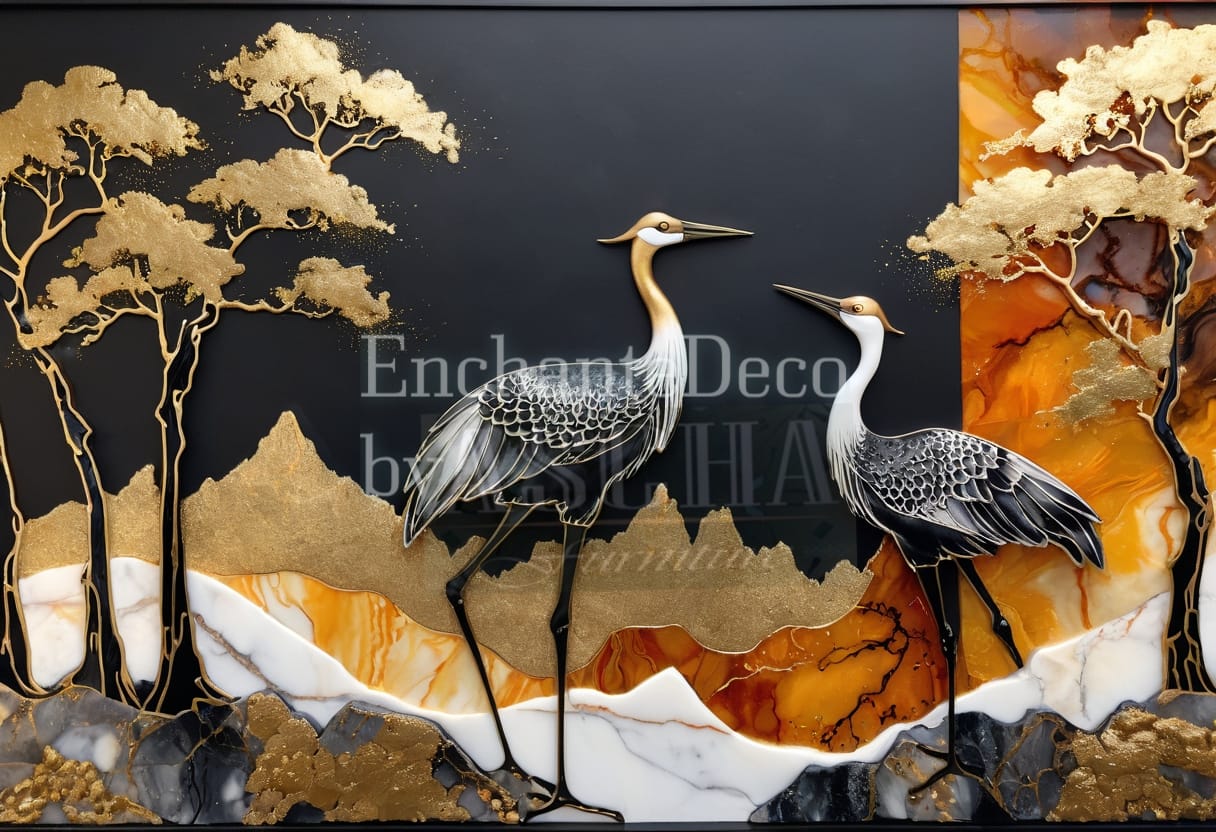 Pair of herons 3D